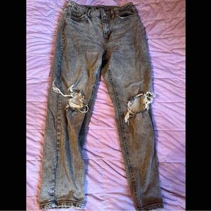 ripped grey jeans